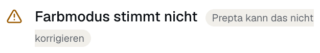 Farbmodus stimmt nicht Prepta kann das nicht korrigieren